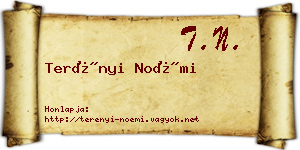 Terényi Noémi névjegykártya